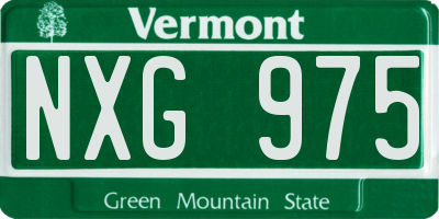 VT license plate NXG975