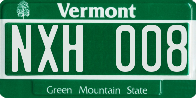 VT license plate NXH008