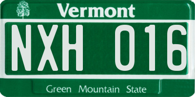 VT license plate NXH016