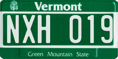 VT license plate NXH019