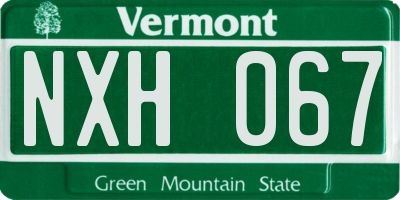 VT license plate NXH067