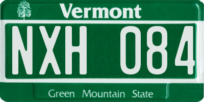 VT license plate NXH084