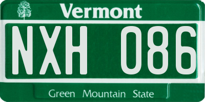 VT license plate NXH086