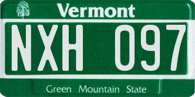 VT license plate NXH097