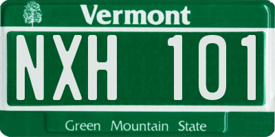 VT license plate NXH101