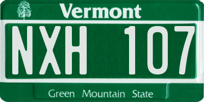VT license plate NXH107