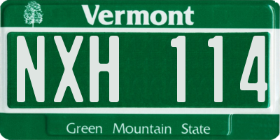 VT license plate NXH114