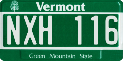 VT license plate NXH116