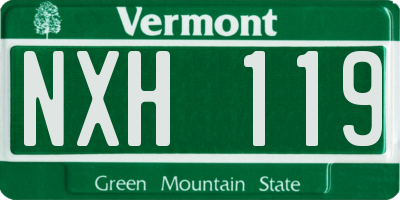 VT license plate NXH119