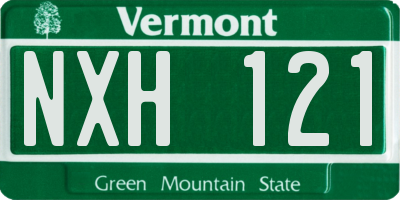 VT license plate NXH121