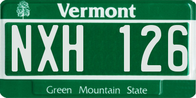 VT license plate NXH126