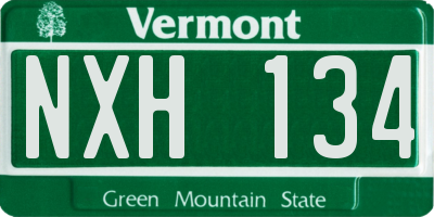 VT license plate NXH134