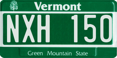 VT license plate NXH150