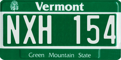 VT license plate NXH154