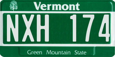 VT license plate NXH174