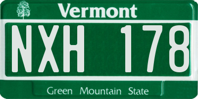 VT license plate NXH178