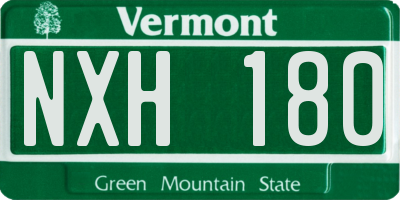 VT license plate NXH180