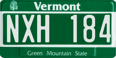 VT license plate NXH184