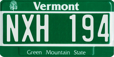 VT license plate NXH194