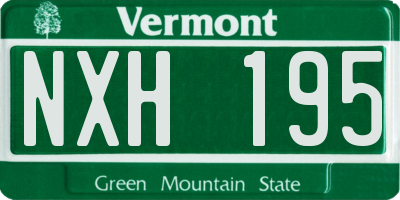VT license plate NXH195