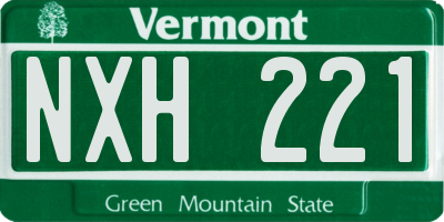 VT license plate NXH221