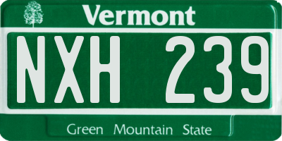 VT license plate NXH239
