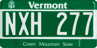 VT license plate NXH277