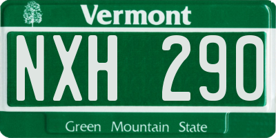 VT license plate NXH290
