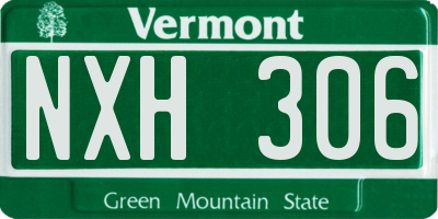 VT license plate NXH306