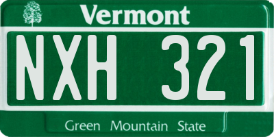 VT license plate NXH321