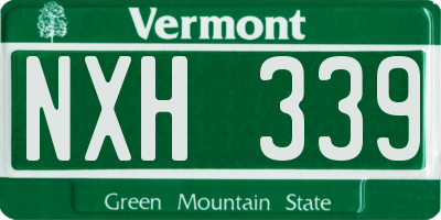 VT license plate NXH339