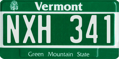 VT license plate NXH341