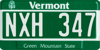VT license plate NXH347