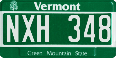 VT license plate NXH348
