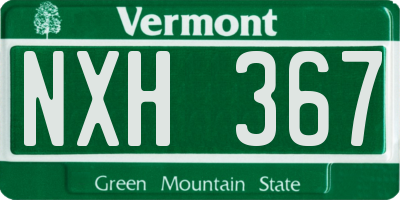 VT license plate NXH367
