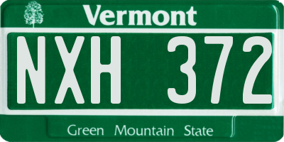 VT license plate NXH372