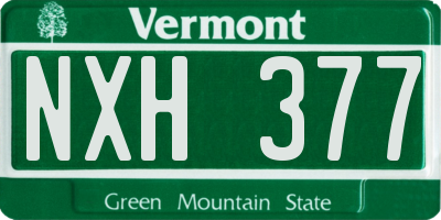 VT license plate NXH377