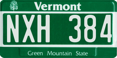 VT license plate NXH384