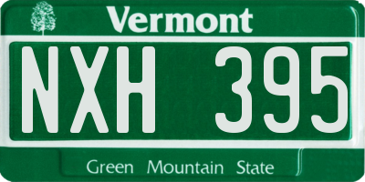 VT license plate NXH395