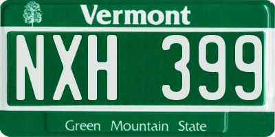 VT license plate NXH399