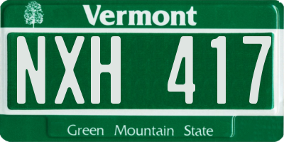 VT license plate NXH417