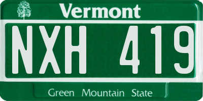 VT license plate NXH419