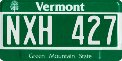 VT license plate NXH427
