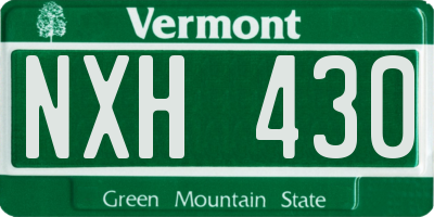 VT license plate NXH430