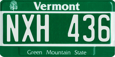 VT license plate NXH436