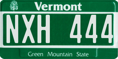 VT license plate NXH444