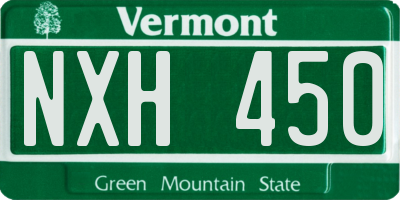VT license plate NXH450