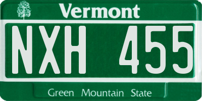 VT license plate NXH455