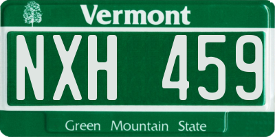 VT license plate NXH459