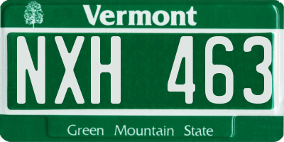 VT license plate NXH463